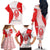 Georgia Flag Family Matching Off The Shoulder Long Sleeve Dress and Hawaiian Shirt with Born to Roar with Red Lion and National Symbols - Wonder Print Shop