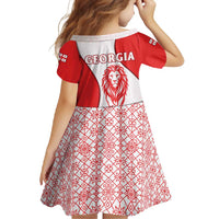 Georgia Flag Family Matching Off Shoulder Maxi Dress and Hawaiian Shirt with Born to Roar with Red Lion and National Symbols - Wonder Print Shop