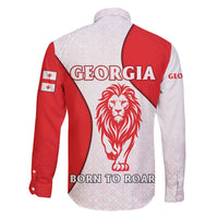 Georgia Flag Family Matching Puletasi and Hawaiian Shirt with Born to Roar with Red Lion and National Symbols - Wonder Print Shop