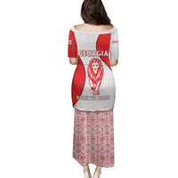 Georgia Flag Family Matching Puletasi and Hawaiian Shirt with Born to Roar with Red Lion and National Symbols - Wonder Print Shop