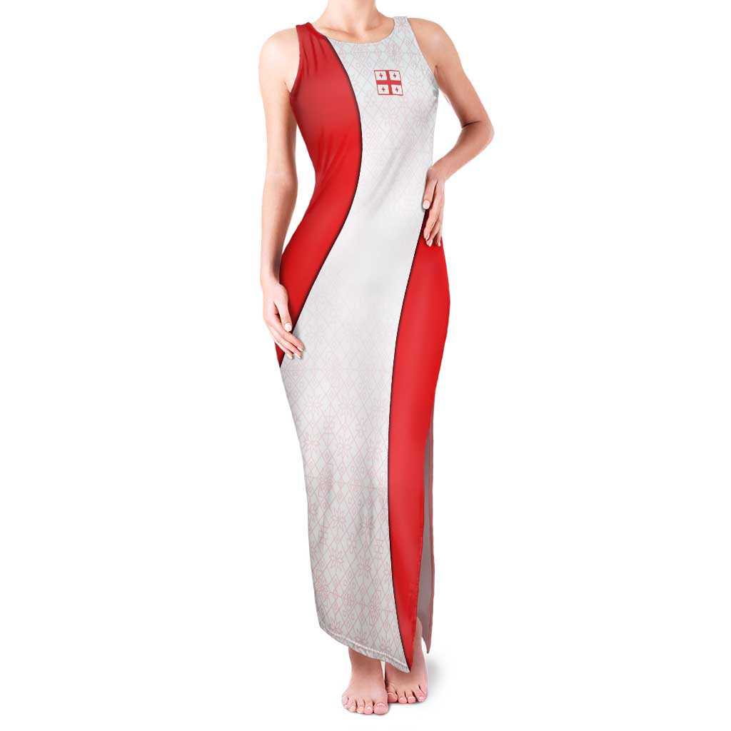 Georgia Flag Family Matching Tank Maxi Dress and Hawaiian Shirt with Born to Roar with Red Lion and National Symbols - Wonder Print Shop