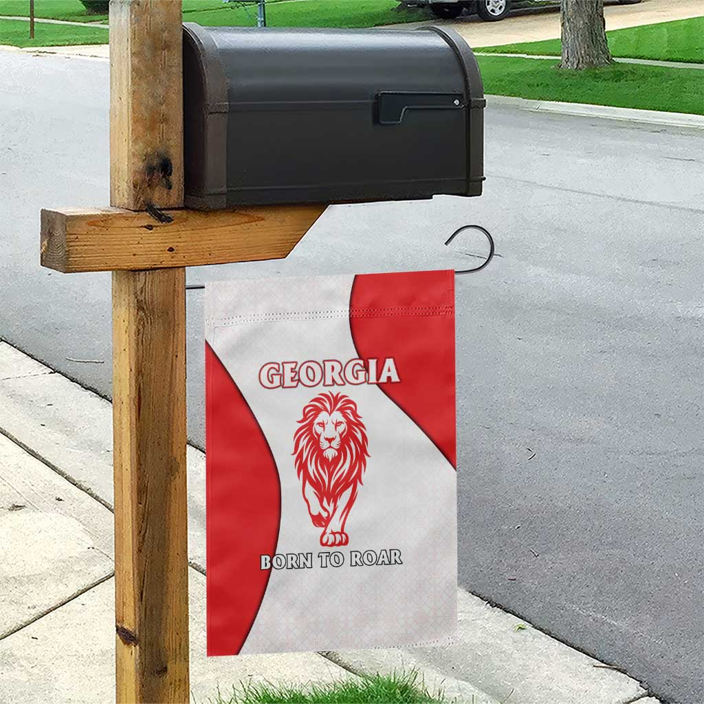 Georgia Flag Garden Flag with Born to Roar with Red Lion and National Symbols - Wonder Print Shop