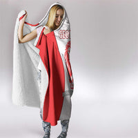 Georgia Flag Hooded Blanket with Born to Roar with Red Lion and National Symbols - Wonder Print Shop