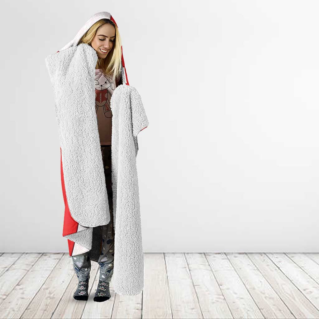Georgia Flag Hooded Blanket with Born to Roar with Red Lion and National Symbols - Wonder Print Shop