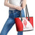 Georgia Flag Leather Tote Bag with Born to Roar with Red Lion and National Symbols - Wonder Print Shop