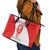 Georgia Flag Leather Tote Bag with Born to Roar with Red Lion and National Symbols - Wonder Print Shop