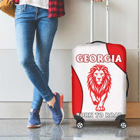 Georgia Flag Luggage Cover with Born to Roar with Red Lion and National Symbols - Wonder Print Shop