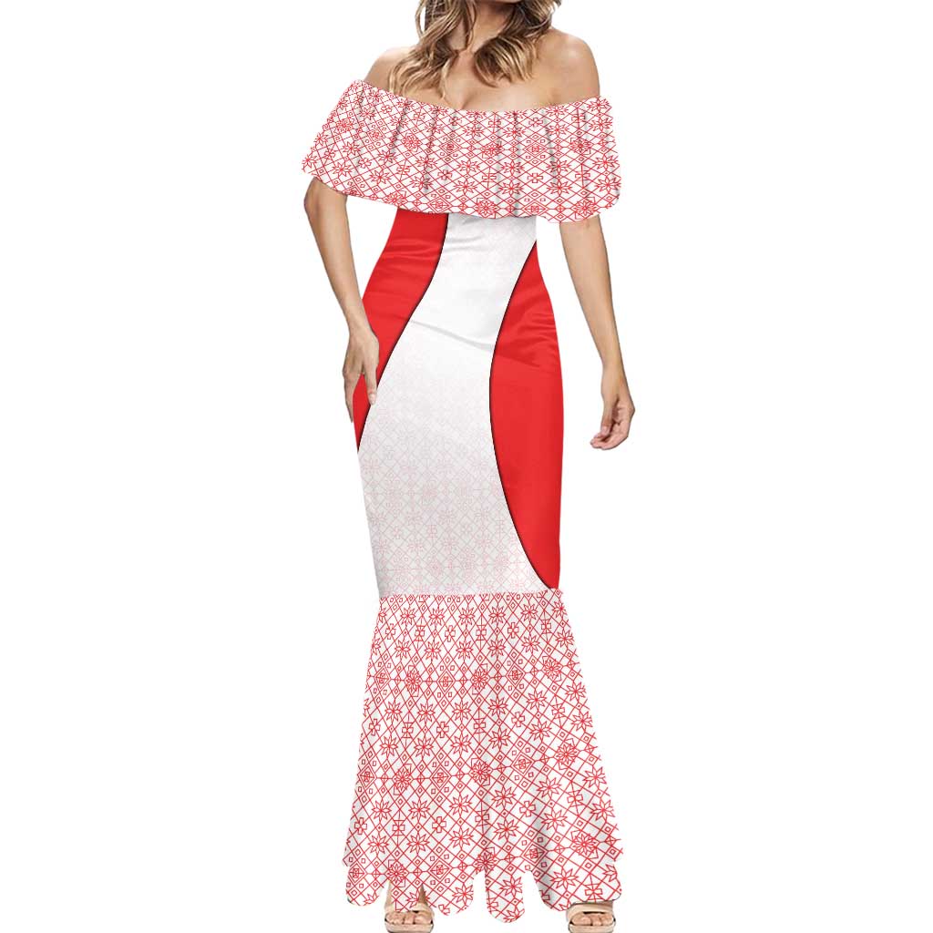 Georgia Flag Mermaid Dress with Born to Roar with Red Lion and National Symbols - Wonder Print Shop