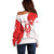 Georgia Flag Off Shoulder Sweater with Born to Roar with Red Lion and National Symbols - Wonder Print Shop
