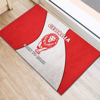 Georgia Flag Rubber Doormat with Born to Roar with Red Lion and National Symbols - Wonder Print Shop