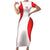 Georgia Flag Short Sleeve Bodycon Dress with Born to Roar with Red Lion and National Symbols - Wonder Print Shop