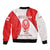 Georgia Flag Sleeve Zip Bomber Jacket with Born to Roar with Red Lion and National Symbols - Wonder Print Shop