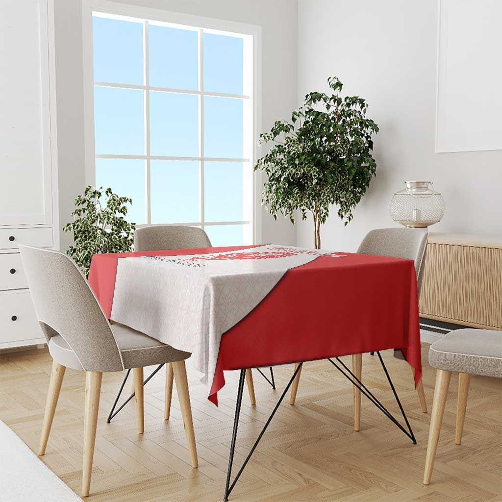 Georgia Flag Tablecloth with Born to Roar with Red Lion and National Symbols - Wonder Print Shop