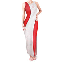 Georgia Flag Tank Maxi Dress with Born to Roar with Red Lion and National Symbols - Wonder Print Shop