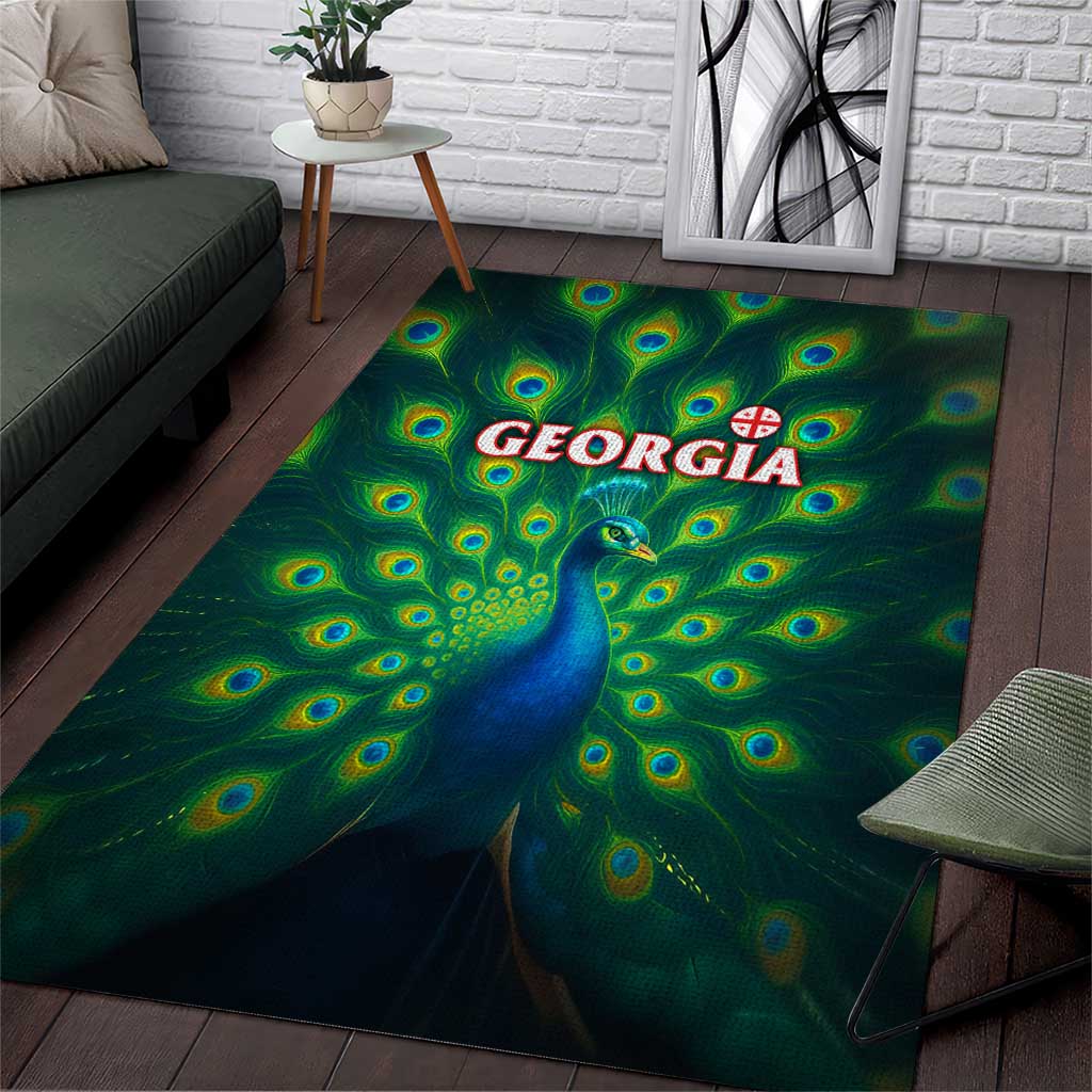 Georgia Peacock Area Rug with Slay in Silence Shine Like a Peacock Design - Wonder Print Shop