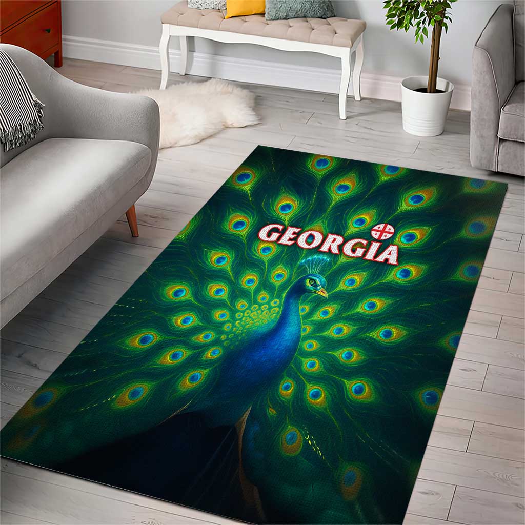 Georgia Peacock Area Rug with Slay in Silence Shine Like a Peacock Design - Wonder Print Shop