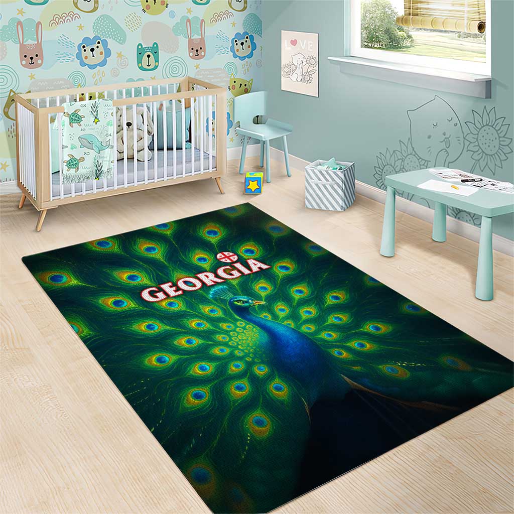 Georgia Peacock Area Rug with Slay in Silence Shine Like a Peacock Design - Wonder Print Shop