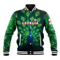 Georgia Peacock Baseball Jacket with Slay in Silence Shine Like a Peacock Design - Wonder Print Shop