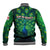 Georgia Peacock Baseball Jacket with Slay in Silence Shine Like a Peacock Design - Wonder Print Shop