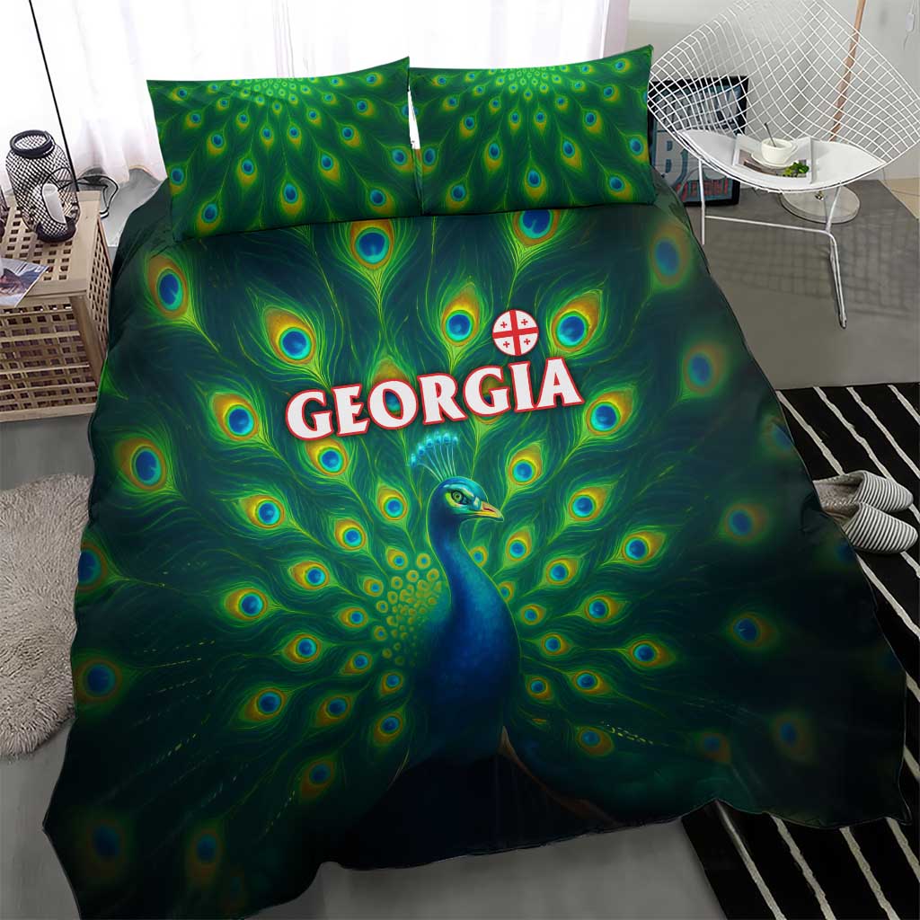Georgia Peacock Bedding Set with Slay in Silence Shine Like a Peacock Design - Wonder Print Shop