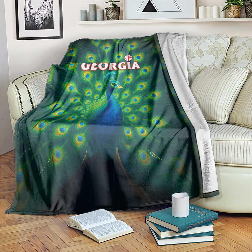 Georgia Peacock Blanket with Slay in Silence Shine Like a Peacock Design - Wonder Print Shop
