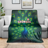 Georgia Peacock Blanket with Slay in Silence Shine Like a Peacock Design - Wonder Print Shop