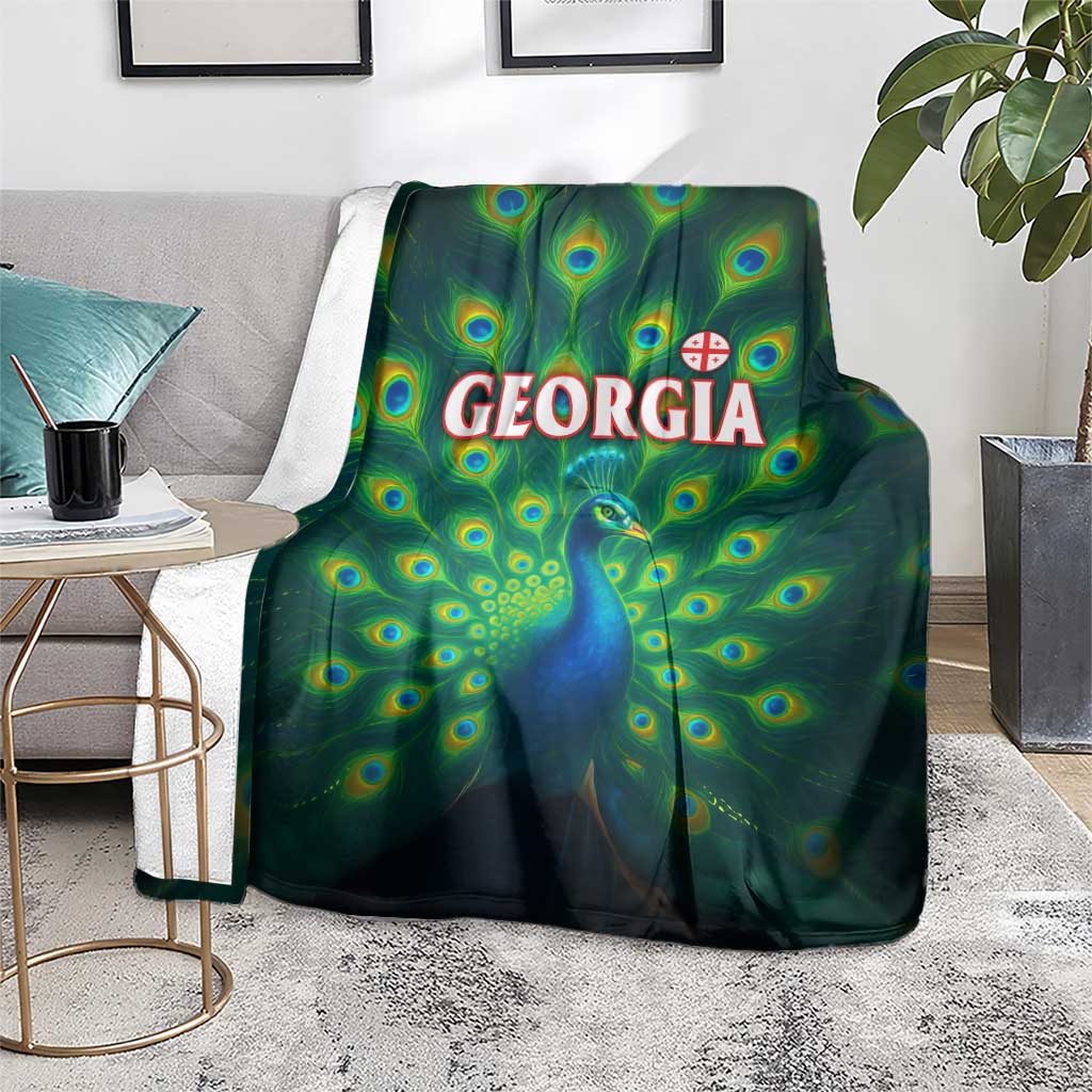 Georgia Peacock Blanket with Slay in Silence Shine Like a Peacock Design - Wonder Print Shop