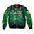 Georgia Peacock Bomber Jacket with Slay in Silence Shine Like a Peacock Design - Wonder Print Shop