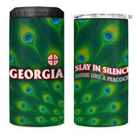 Georgia Peacock 4 in 1 Can Cooler Tumbler with Slay in Silence Shine Like a Peacock Design - Wonder Print Shop