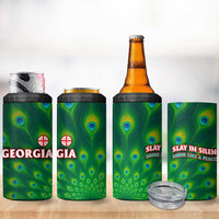 Georgia Peacock 4 in 1 Can Cooler Tumbler with Slay in Silence Shine Like a Peacock Design - Wonder Print Shop
