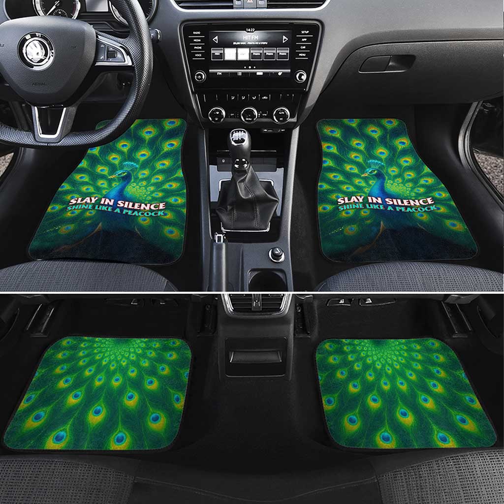 Georgia Peacock Car Mats with Slay in Silence Shine Like a Peacock Design - Wonder Print Shop