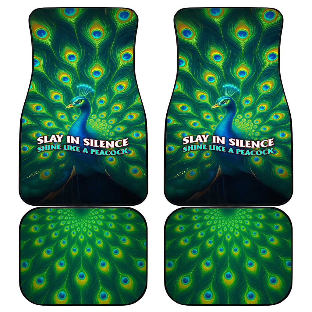 Georgia Peacock Car Mats with Slay in Silence Shine Like a Peacock Design - Wonder Print Shop