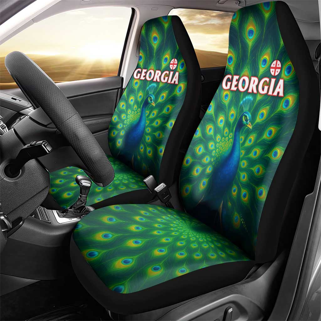 Georgia Peacock Car Seat Cover with Slay in Silence Shine Like a Peacock Design - Wonder Print Shop