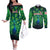 Georgia Peacock Couples Matching Off The Shoulder Long Sleeve Dress and Long Sleeve Button Shirt with Slay in Silence Shine Like a Peacock Design - Wonder Print Shop