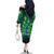 Georgia Peacock Family Matching Off The Shoulder Long Sleeve Dress and Hawaiian Shirt with Slay in Silence Shine Like a Peacock Design - Wonder Print Shop