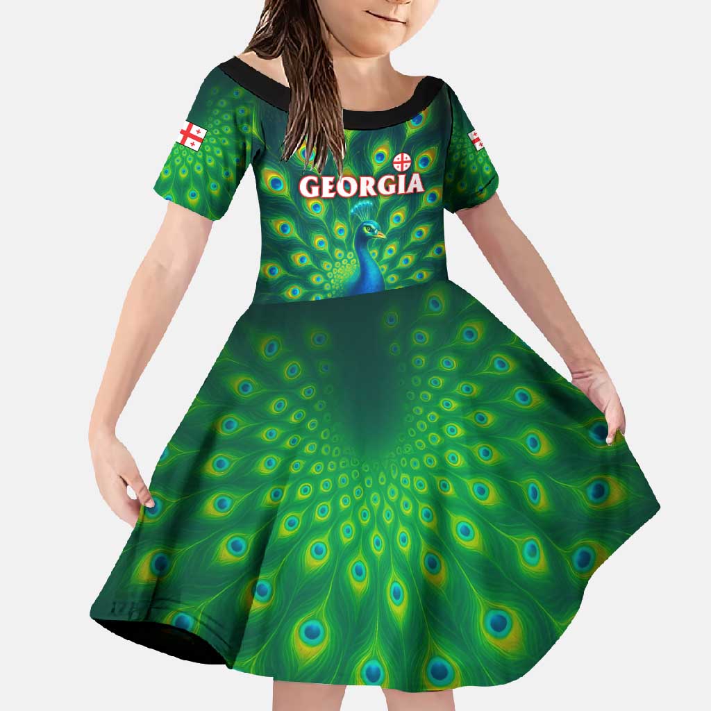 Georgia Peacock Family Matching Off Shoulder Maxi Dress and Hawaiian Shirt with Slay in Silence Shine Like a Peacock Design - Wonder Print Shop
