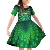 Georgia Peacock Family Matching Off Shoulder Short Dress and Hawaiian Shirt with Slay in Silence Shine Like a Peacock Design - Wonder Print Shop