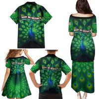 Georgia Peacock Family Matching Puletasi and Hawaiian Shirt with Slay in Silence Shine Like a Peacock Design - Wonder Print Shop