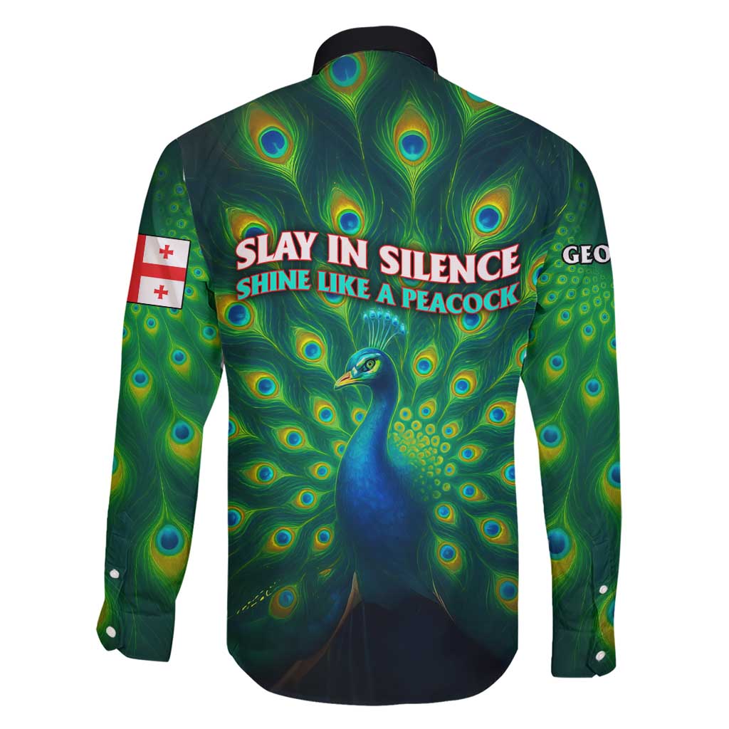 Georgia Peacock Family Matching Short Sleeve Bodycon Dress and Hawaiian Shirt with Slay in Silence Shine Like a Peacock Design - Wonder Print Shop