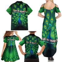 Georgia Peacock Family Matching Summer Maxi Dress and Hawaiian Shirt with Slay in Silence Shine Like a Peacock Design - Wonder Print Shop