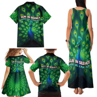 Georgia Peacock Family Matching Tank Maxi Dress and Hawaiian Shirt with Slay in Silence Shine Like a Peacock Design - Wonder Print Shop