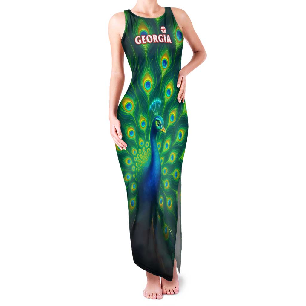 Georgia Peacock Family Matching Tank Maxi Dress and Hawaiian Shirt with Slay in Silence Shine Like a Peacock Design - Wonder Print Shop