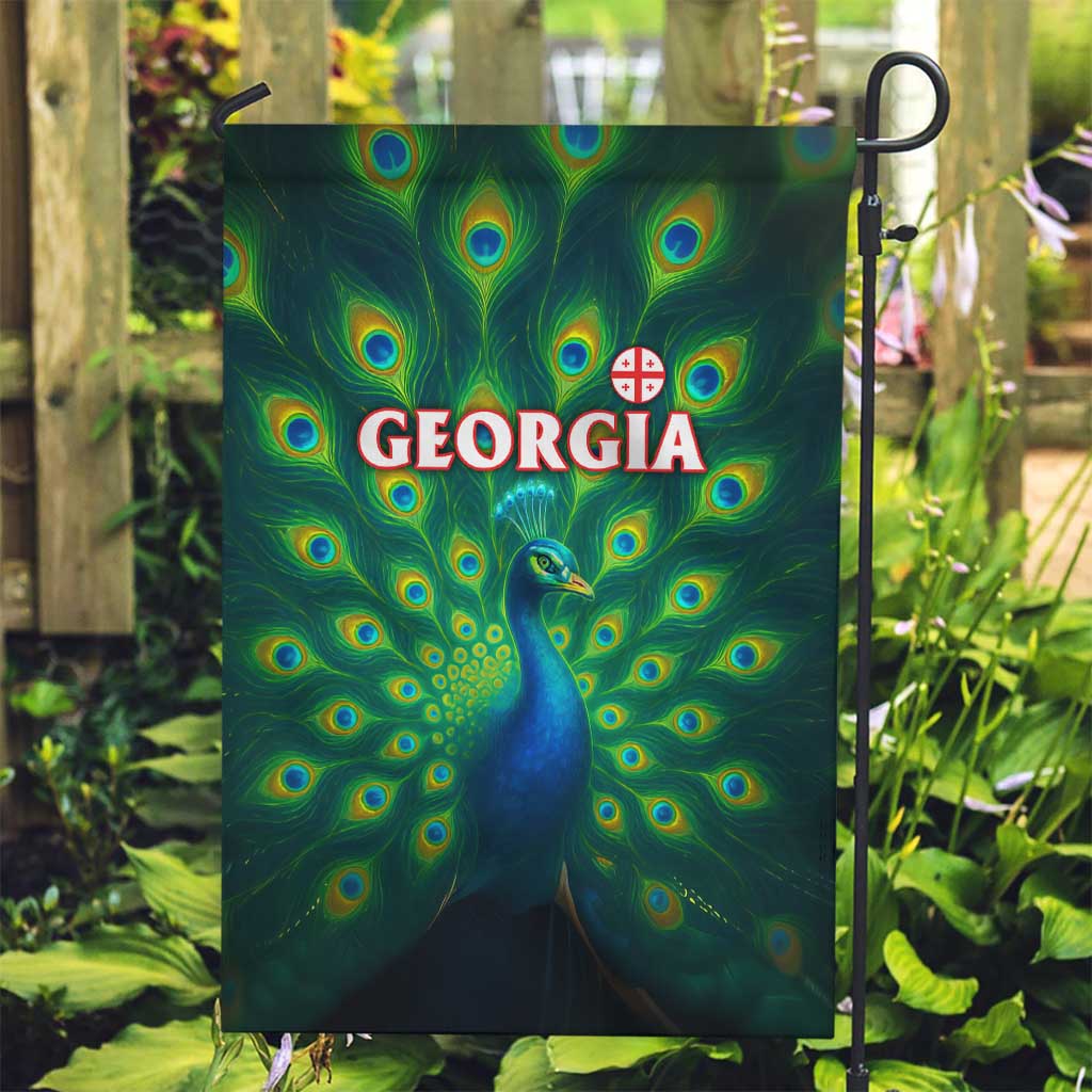 Georgia Peacock Garden Flag with Slay in Silence Shine Like a Peacock Design - Wonder Print Shop