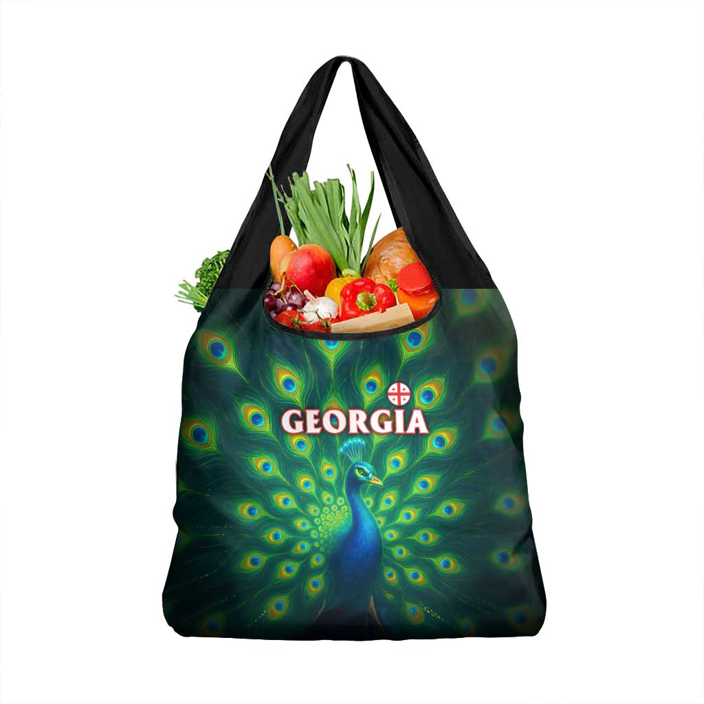 Georgia Peacock Grocery Bag with Slay in Silence Shine Like a Peacock Design - Wonder Print Shop