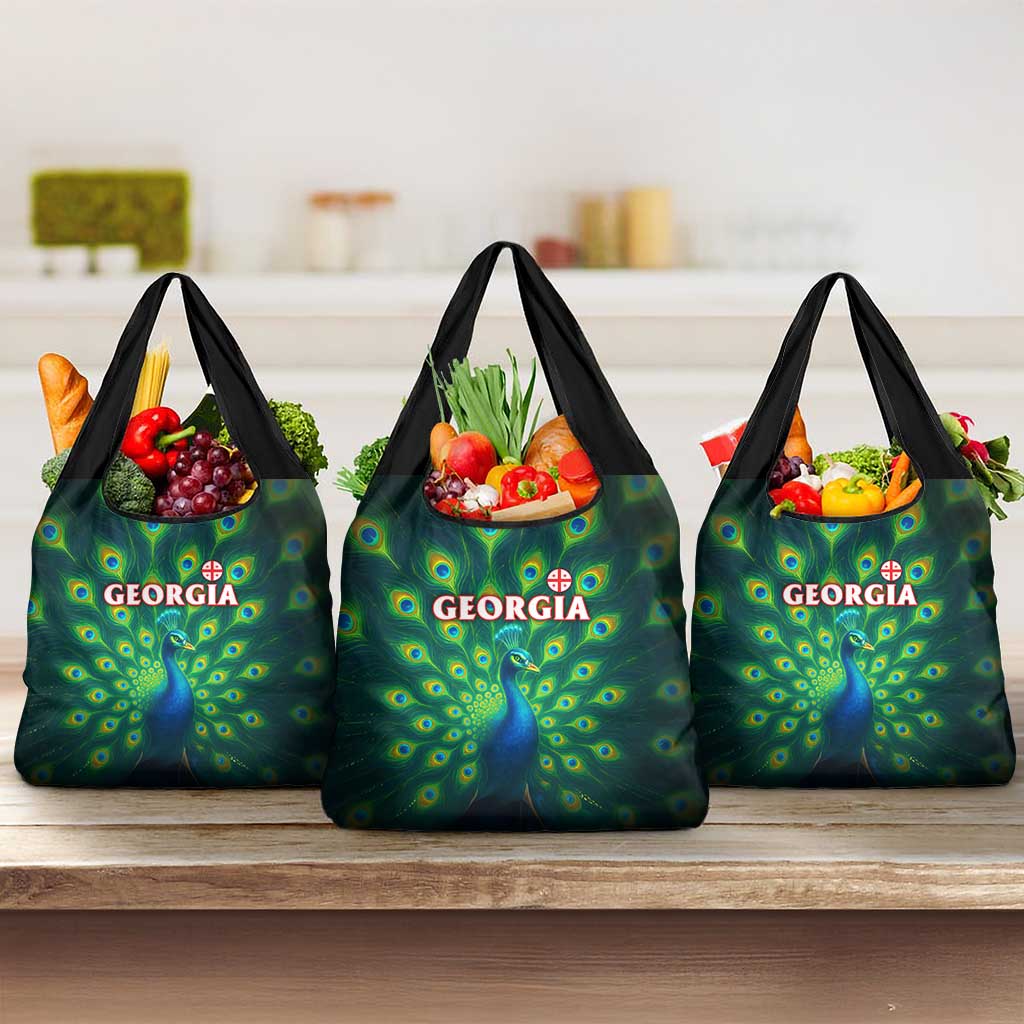 Georgia Peacock Grocery Bag with Slay in Silence Shine Like a Peacock Design - Wonder Print Shop