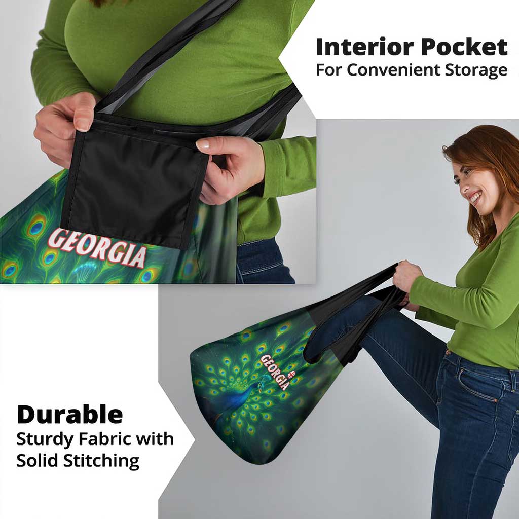 Georgia Peacock Grocery Bag with Slay in Silence Shine Like a Peacock Design - Wonder Print Shop