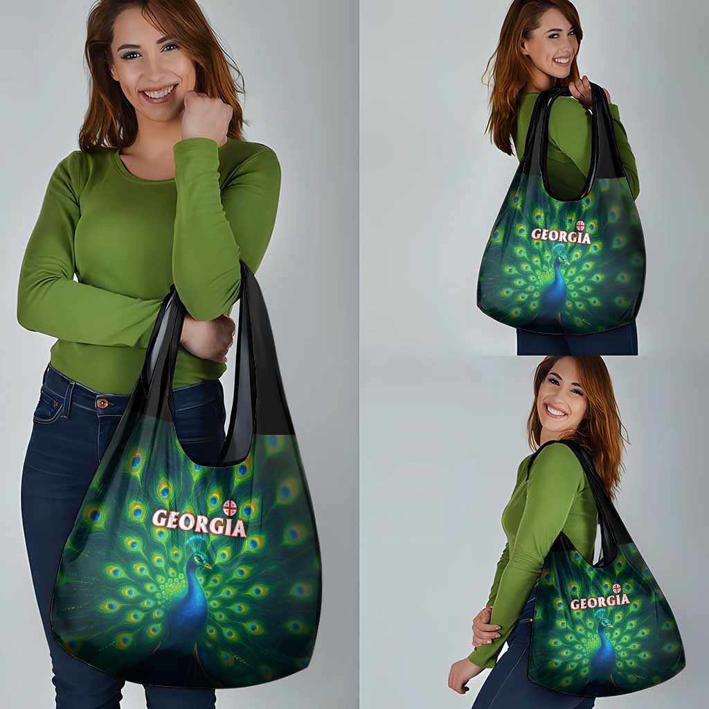 Georgia Peacock Grocery Bag with Slay in Silence Shine Like a Peacock Design - Wonder Print Shop