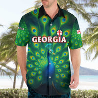 Georgia Peacock Hawaiian Shirt with Slay in Silence Shine Like a Peacock Design - Wonder Print Shop