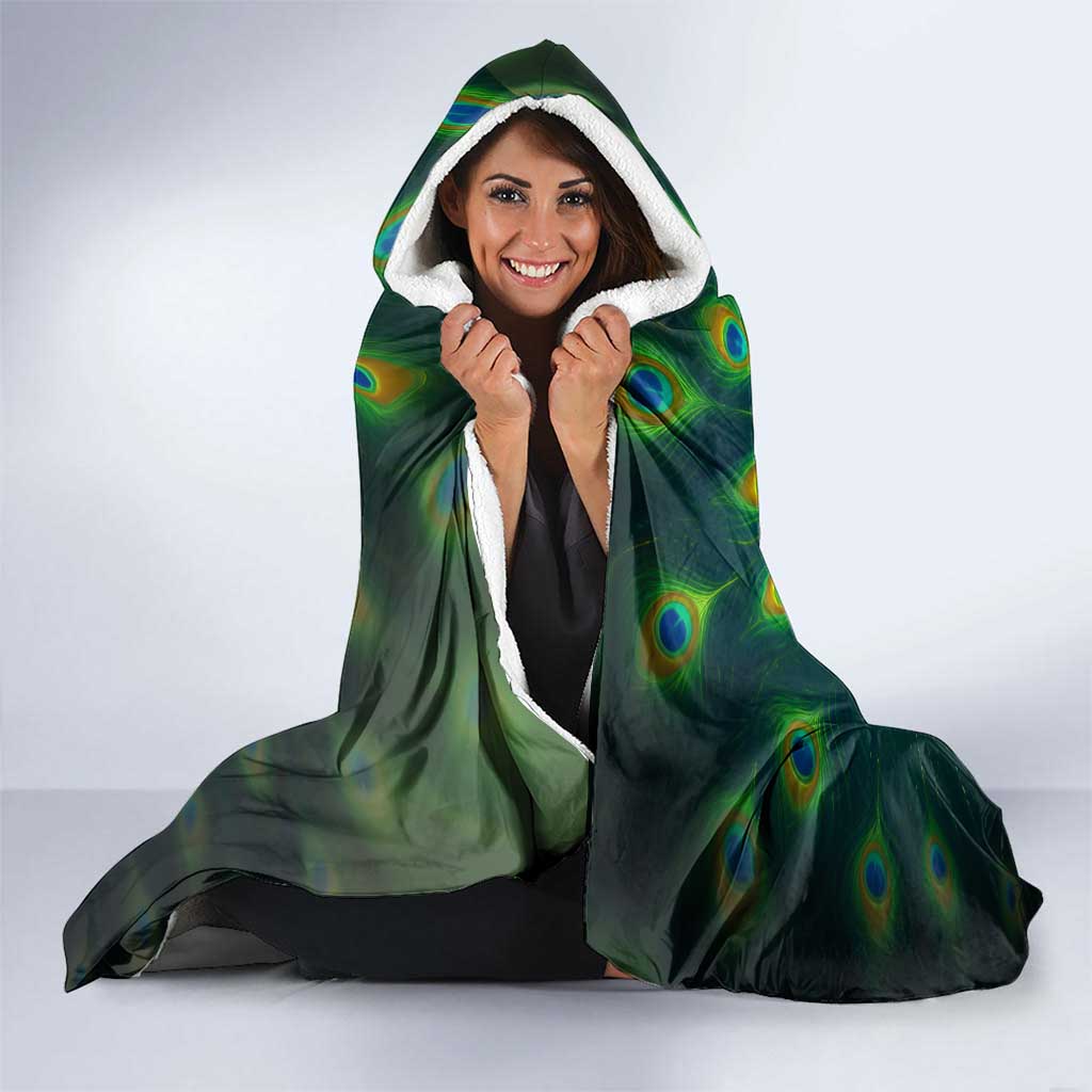 Georgia Peacock Hooded Blanket with Slay in Silence Shine Like a Peacock Design - Wonder Print Shop