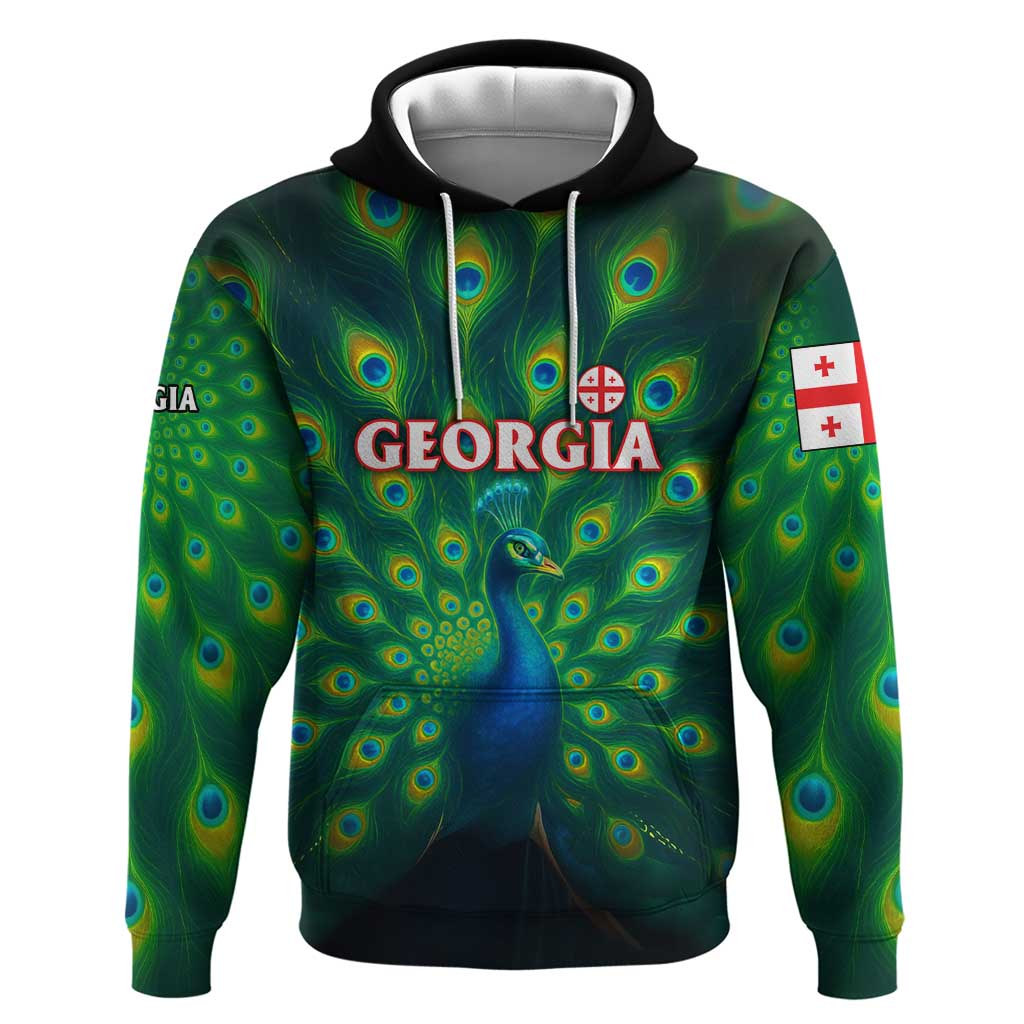 Georgia Peacock Hoodie with Slay in Silence Shine Like a Peacock Design - Wonder Print Shop